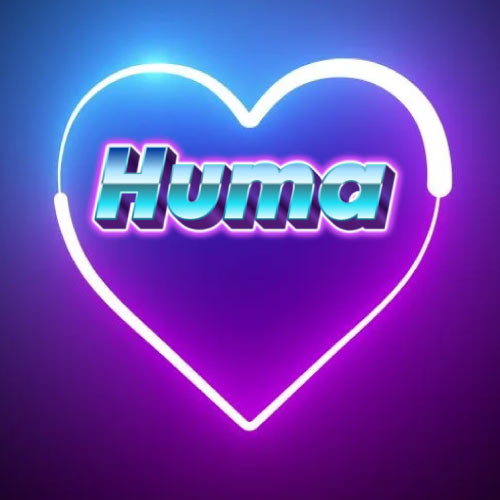Huma Name DP - white heart 