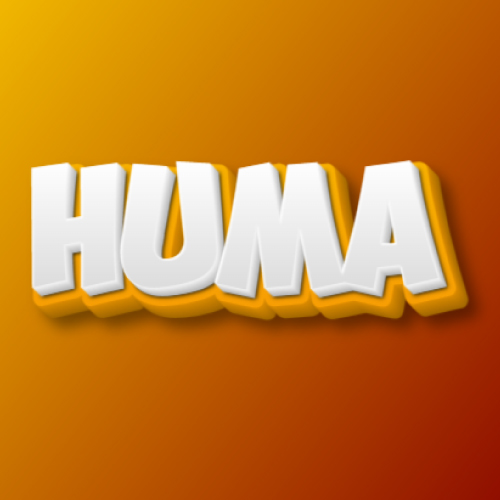 Huma Name DP - yellow white 3d text