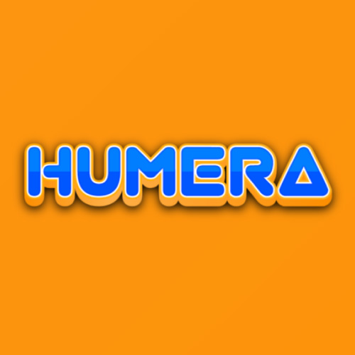 Humera Name Dp - blue yellow 3d text 