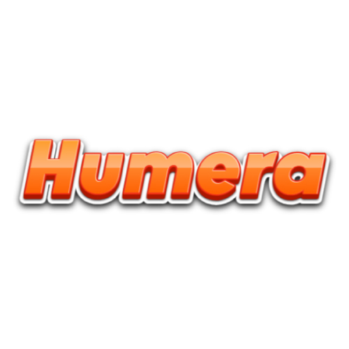 Humera Name Dp - orange 3d font