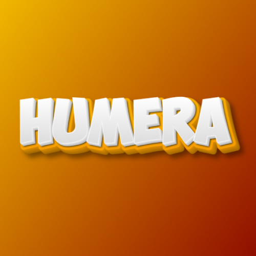Humera Name Dp - white yellow 3d text