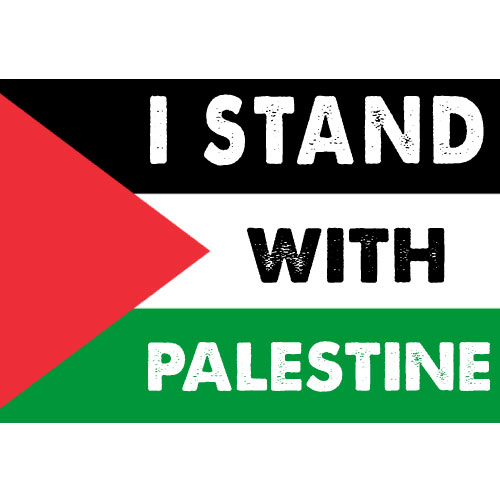 I Stand with Palestine - Slogan on flag