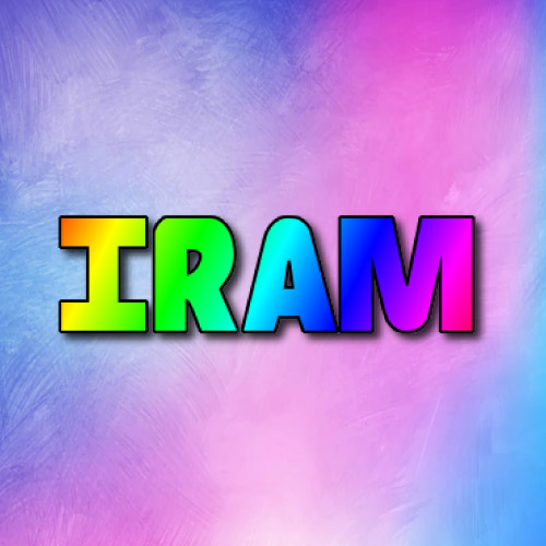 Iram Name DP - 3d gradient text