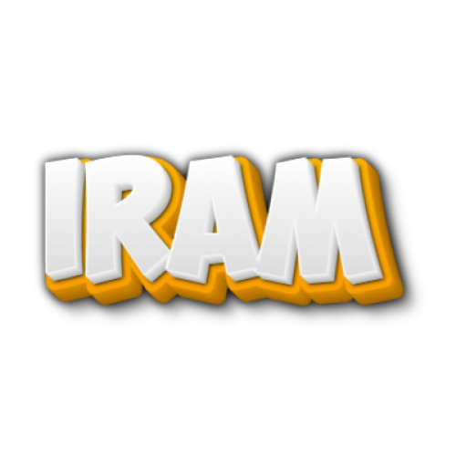 Iram Name DP - 3d yellow text