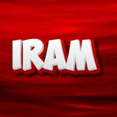 Iram Name DP - red 3d text