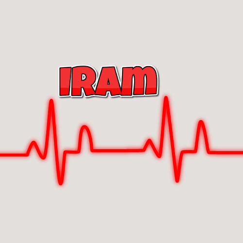Iram Name DP - red outline 3d text