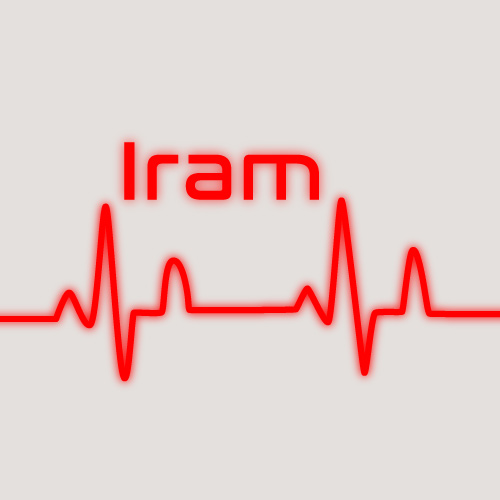 Iram Name DP - red outline font pic