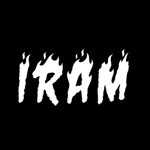 Iram Name DP - white fire text pic