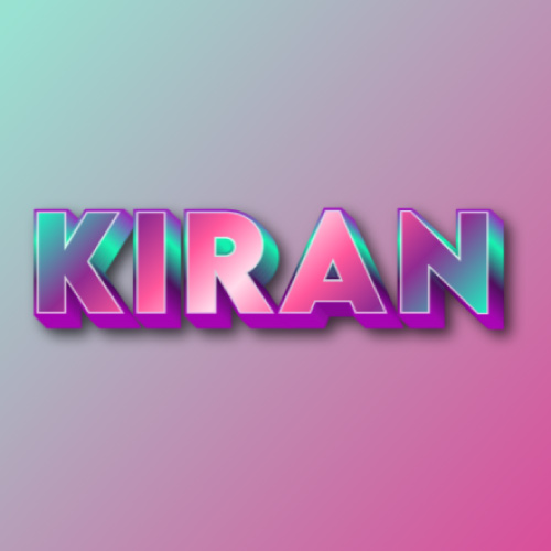 Kiran Name pic - gradient text