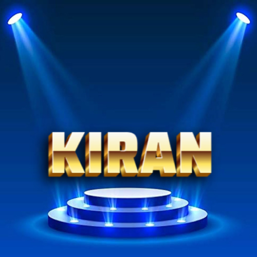 Kiran Name Dp - lighting background golden text