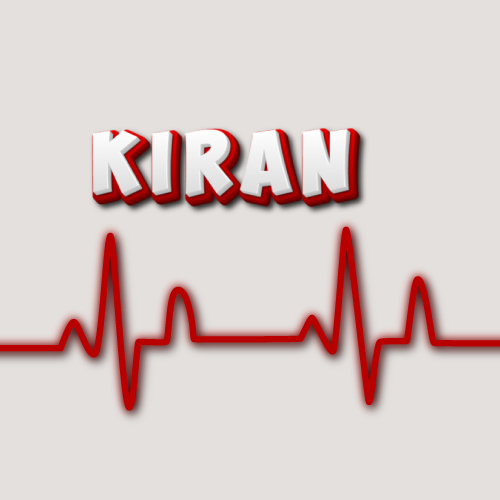 Kiran Name - red outline 3d text 