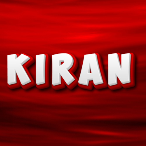 Kiran 3d Name - red white text