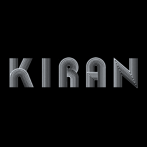 Kiran Name photo - white outline text