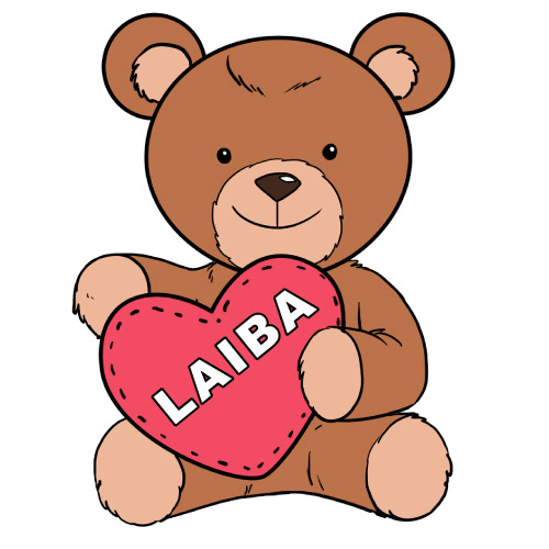Laiba Name Dp - bear with pink heart