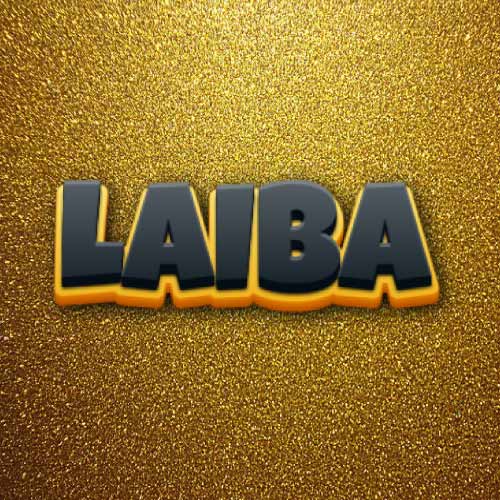 Laiba Name Dp - black yellow 3d text