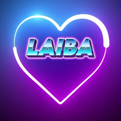 Laiba Name Dp - outline heart gradient background