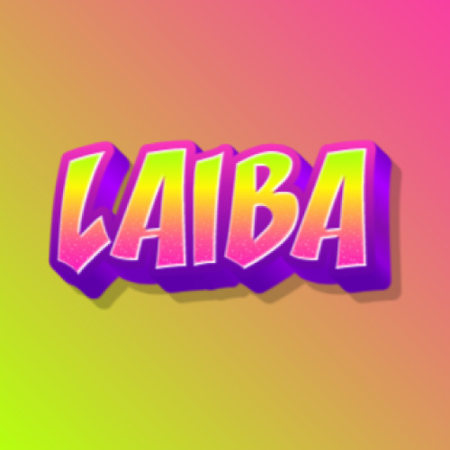 Laiba Name Dp - pink yellow 3d text