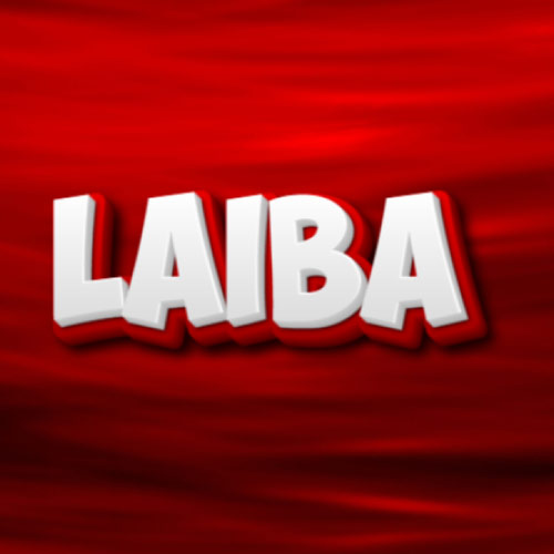Laiba Name Dp - white red 3d text 