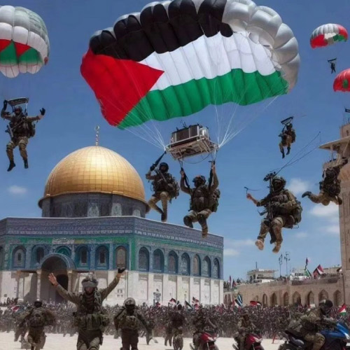 Masjid Aqsa Dp - parachute palestine flag