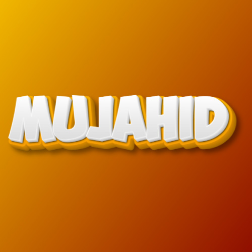 Mujahid Name Dp - 3d white yellow text