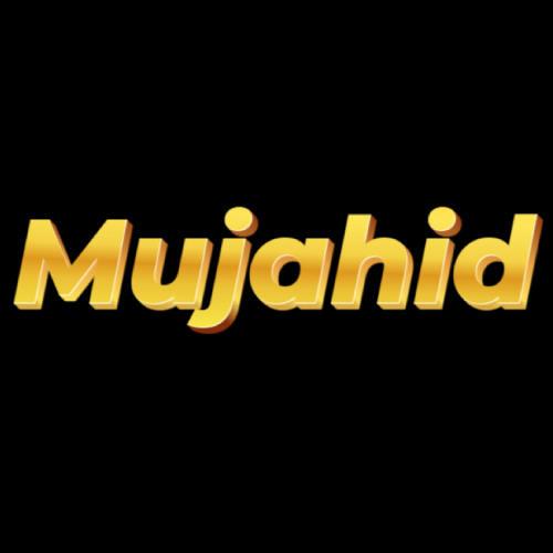 Mujahid Name Dp - black background golden text
