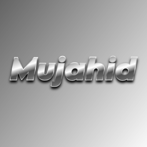 Mujahid Name Dp - gradient 3d font pic