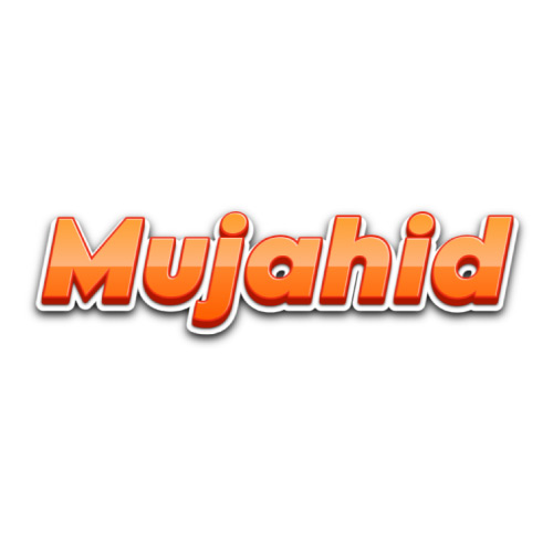 Mujahid Name Dp - orange 3d font pic