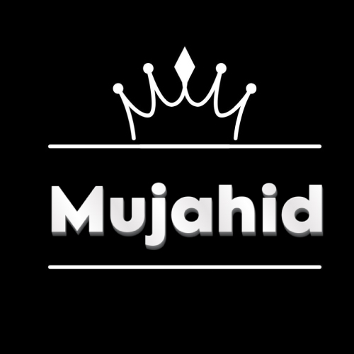 Mujahid Name Dp - outline crown 3d text