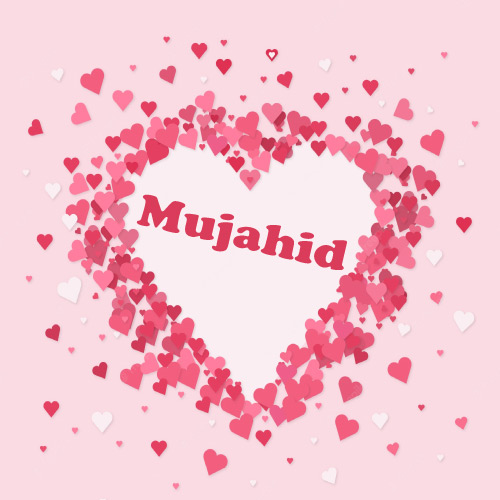 Mujahid Name Dp - small hearts