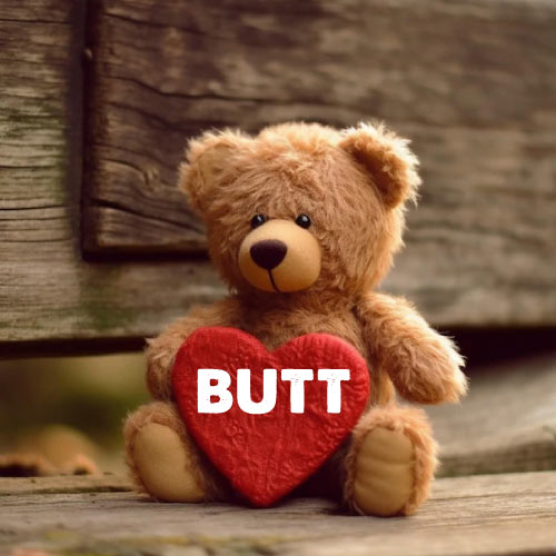 Butt Surname Dp - nice look bear hand red heart pic
