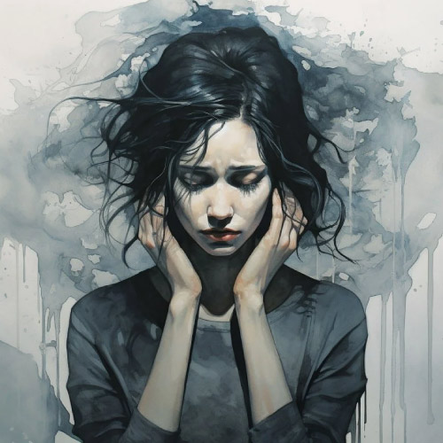 Depression Dp For Whatsapp - nice look lady painting pic 