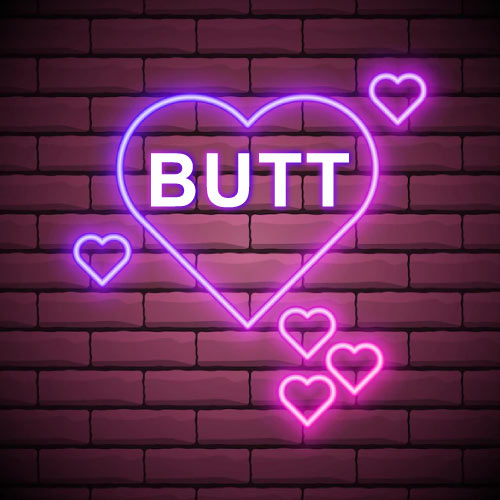 Butt Surname Dp - 
 gradient outline heart on wall pic