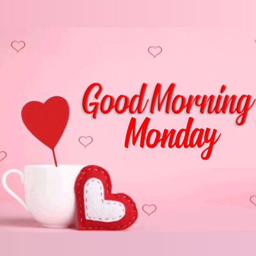 Good Morning Monday Images - pink color background red color text photo