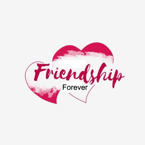 Friendship Dp - pink color white color heart black color text pic
