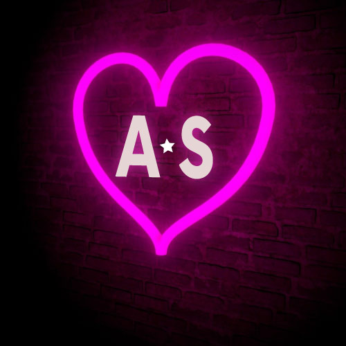 A S DP - pink outline heart on wall