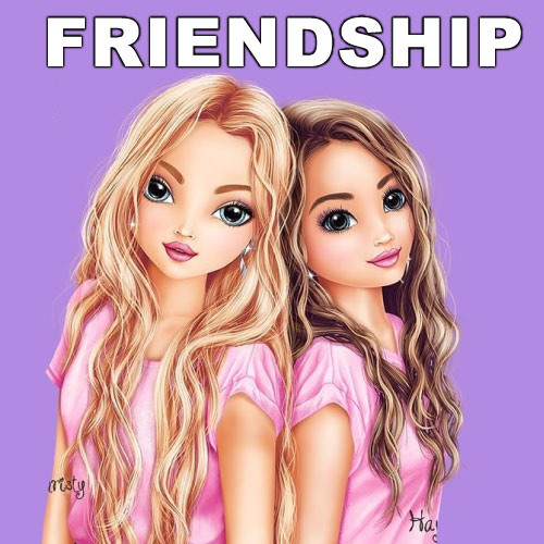 Friendship Dp - purple background nice girl's pink dress