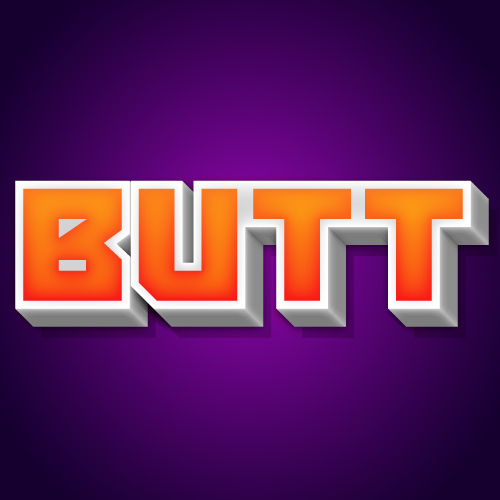 Butt Dp - Purple color background 3d text photo