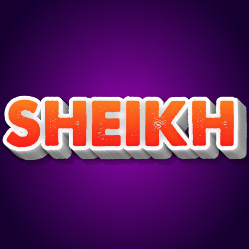 Sheikh Dp - purple gradient color background photo 3d text