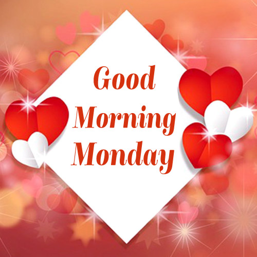 Good Morning Monday Images - red color white color heart red color text photo