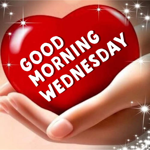 Good Morning Wednesday Images - red heart in hand 