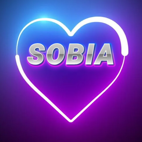 Sobia Name Dp - outline heart 3d font