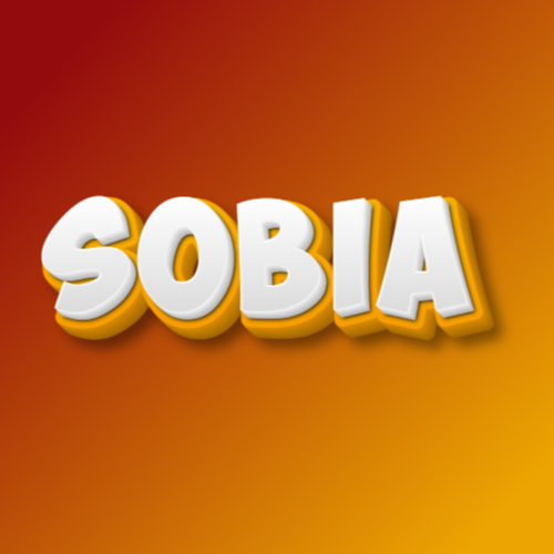 Sobia Name Dp - white yellow 3d text