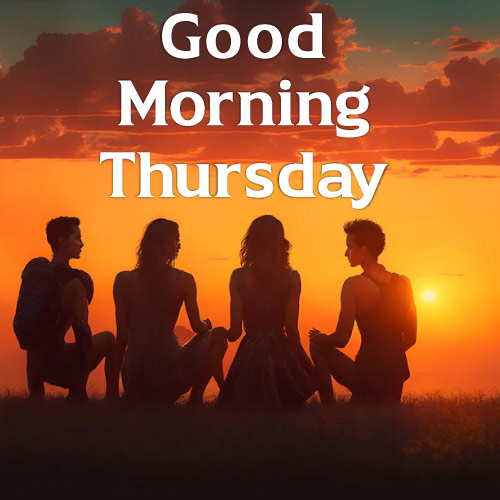Good Morning Thursday Images - sunset friends group pic