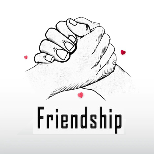 Friendship Dp - two shake hand pencil drawing pic