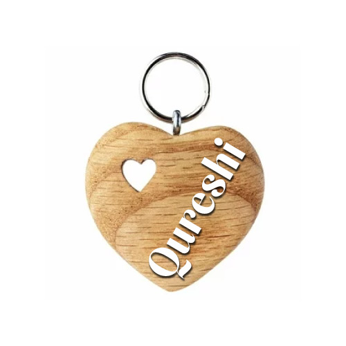 Qureshi Dp - white background heart keychain photo