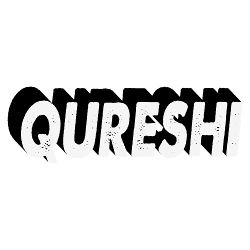 Qureshi Dp - white background black shadow text pic
