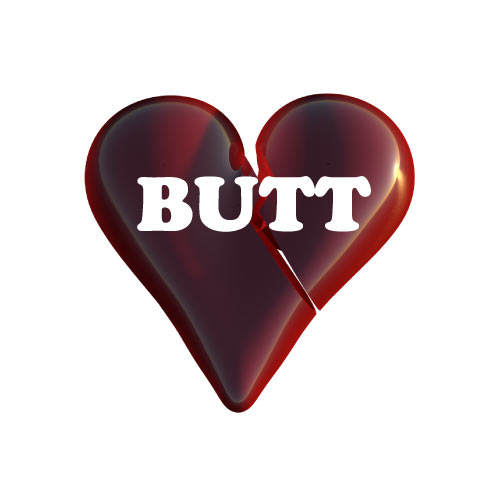 Butt Cast Dp - white color text broken heart pic