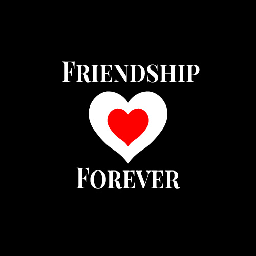 Friendship Dp For Whatsapp - white color text white color heart black color background photo