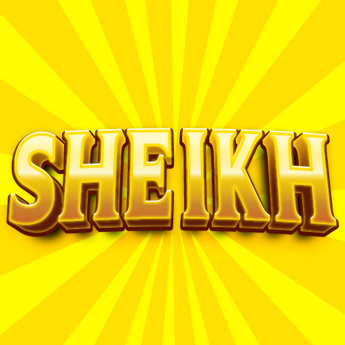 Sheikh Dp - yellow color background golden color text photo