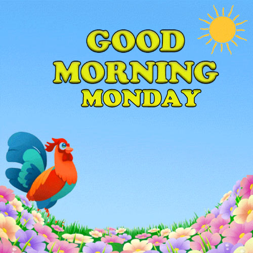 Good Morning Monday Images - yellow color text black outline photo 